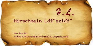 Hirschbein László névjegykártya
